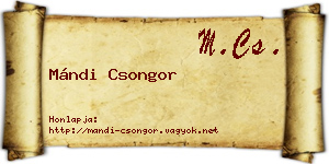 Mándi Csongor névjegykártya